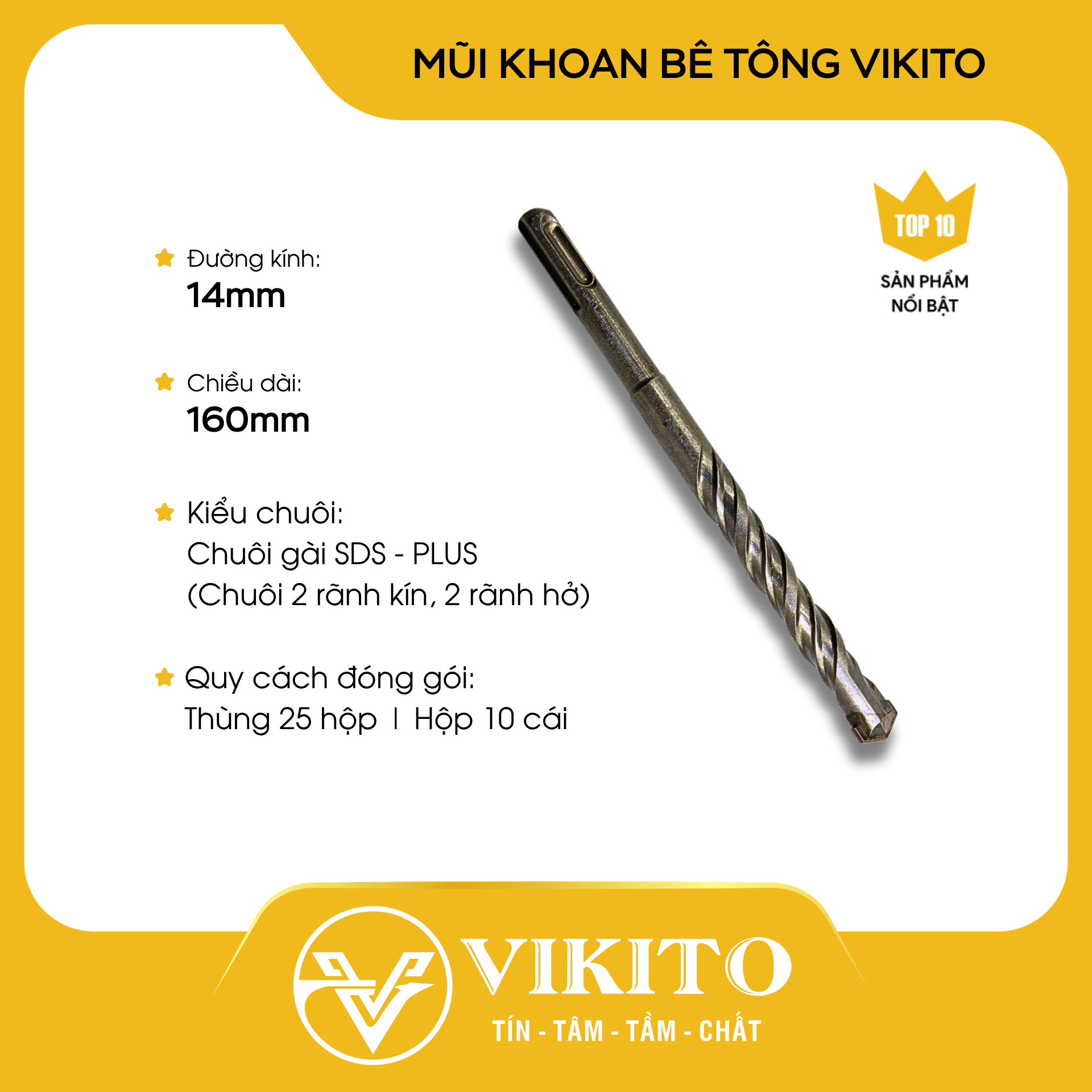 Mũi khoan bê tông VIKITO 14x160